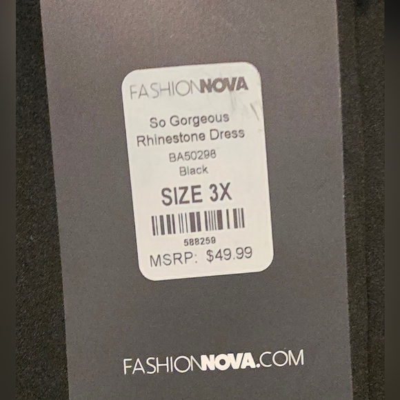 3X Black Dress with Diamond Straps - Picture 3 of 3